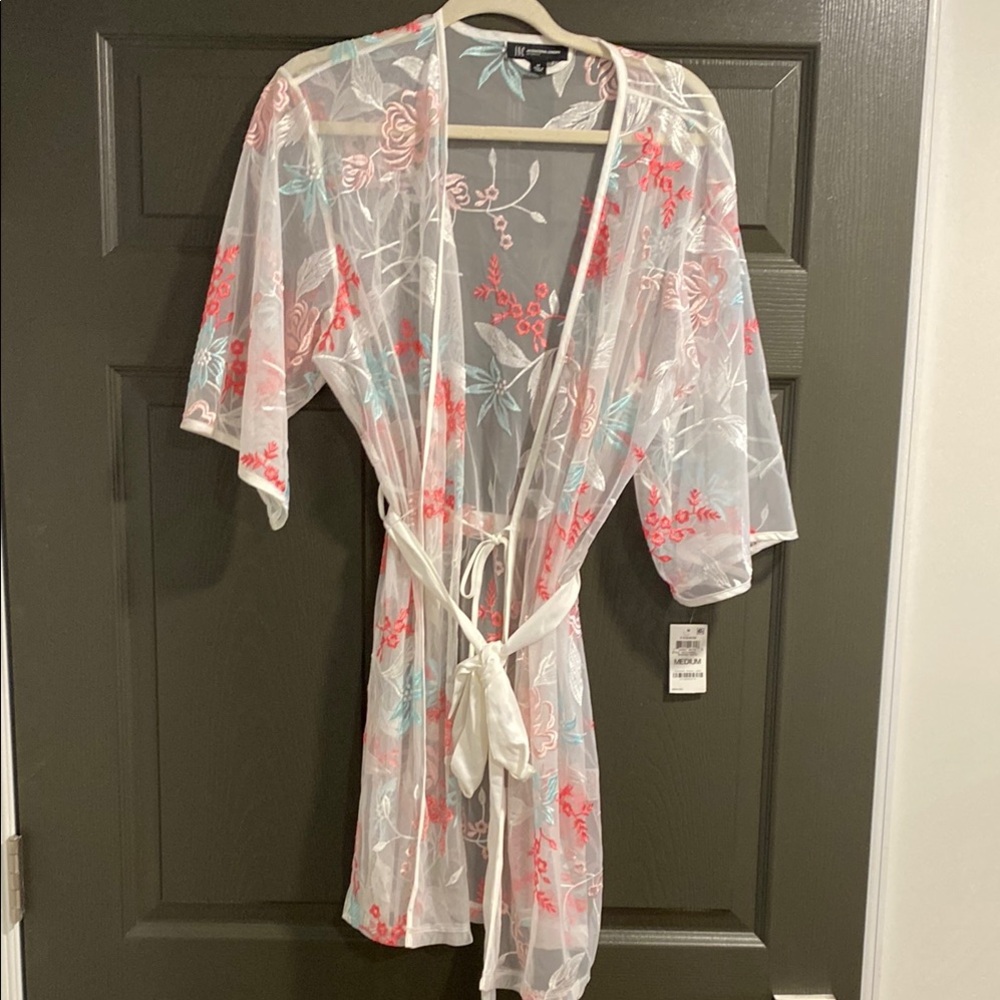 INC Floral Sheer Kimono Robe - Medium / NWT